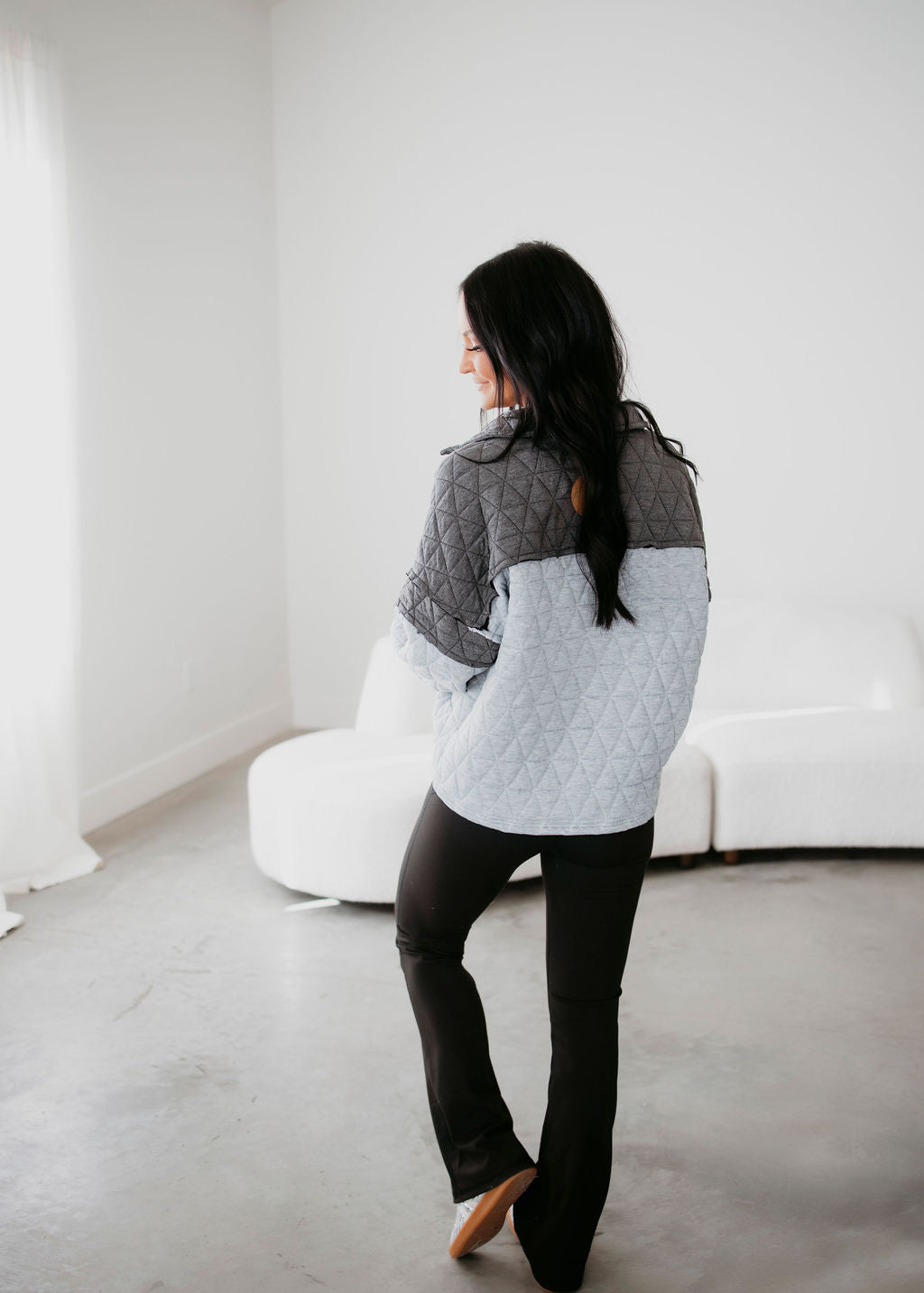 Ash Quilted Colorblock Pullover