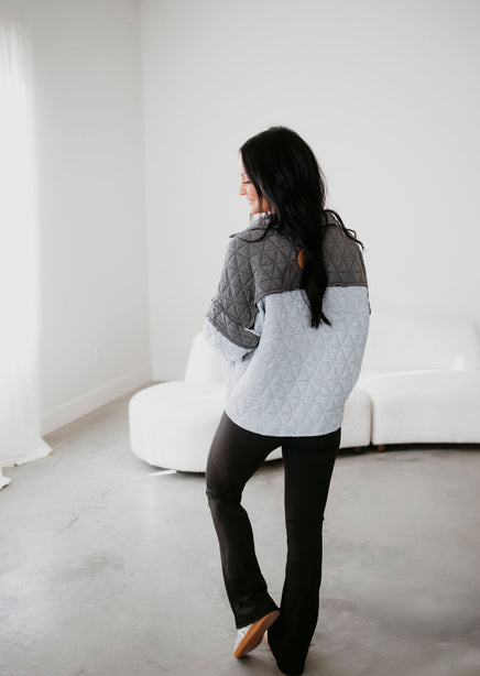 Ash Quilted Colorblock Pullover