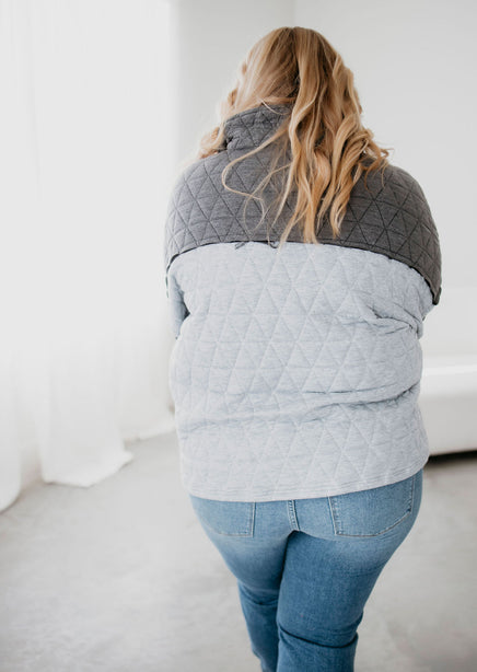 Ash Quilted Colorblock Pullover