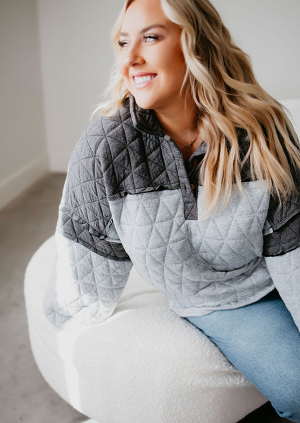 Ash Quilted Colorblock Pullover