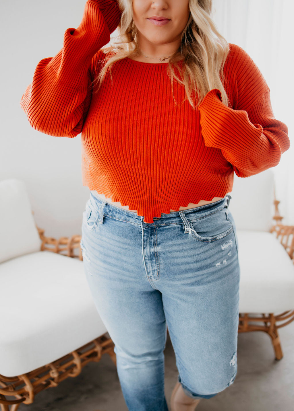 Ridge Ribbed Knit Top