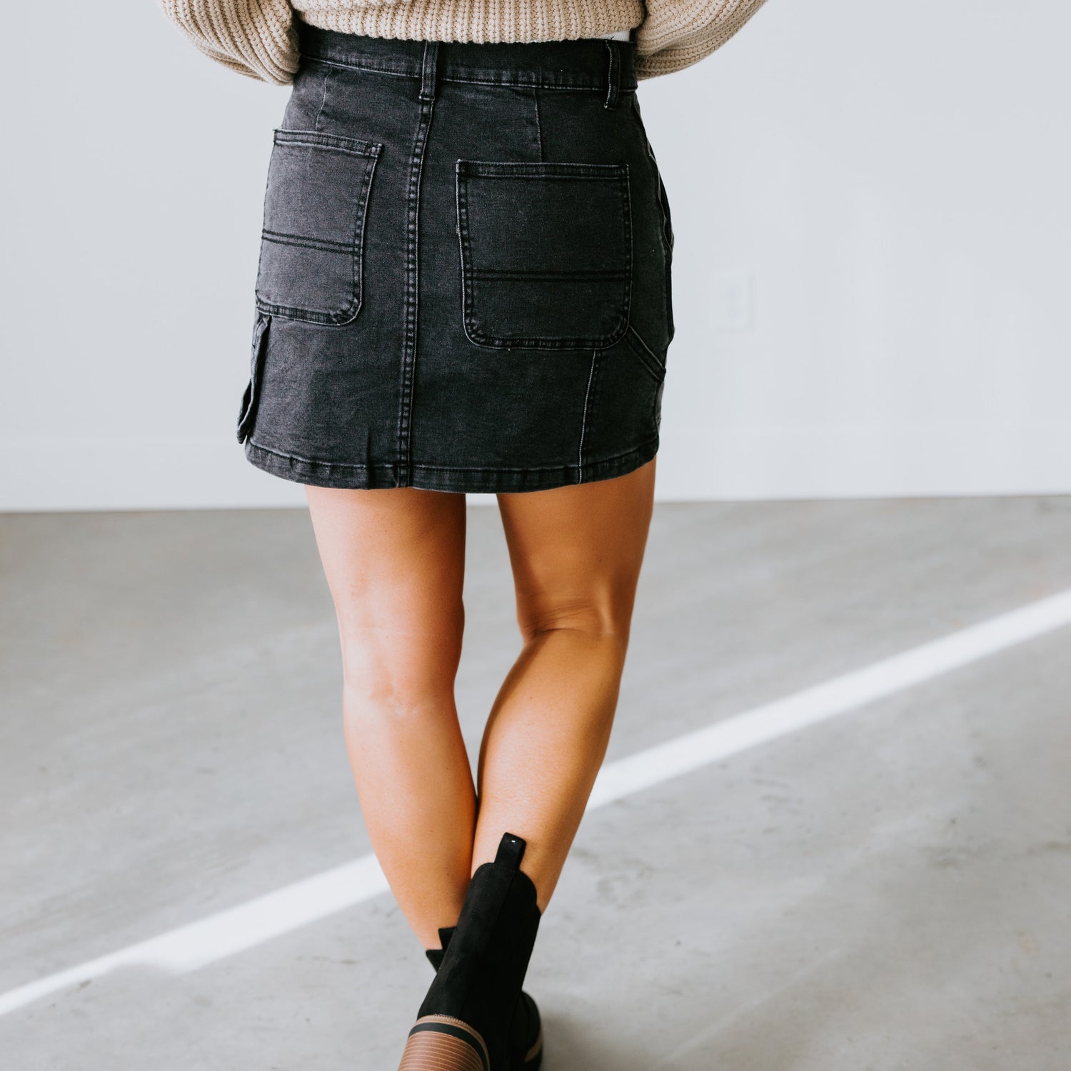 Blake Cargo Denim Mini Skirt