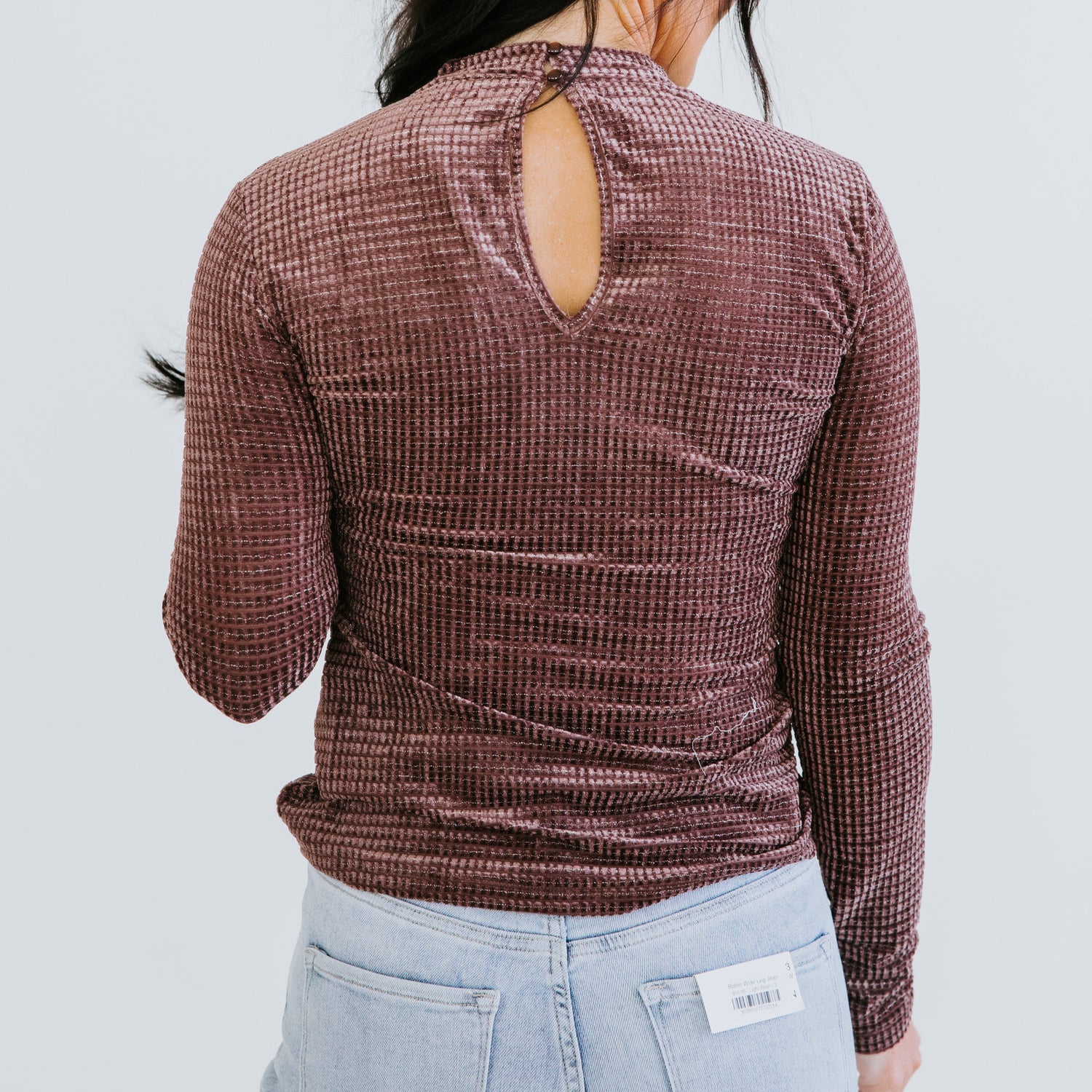 Evan Velvet Mock Neck Top