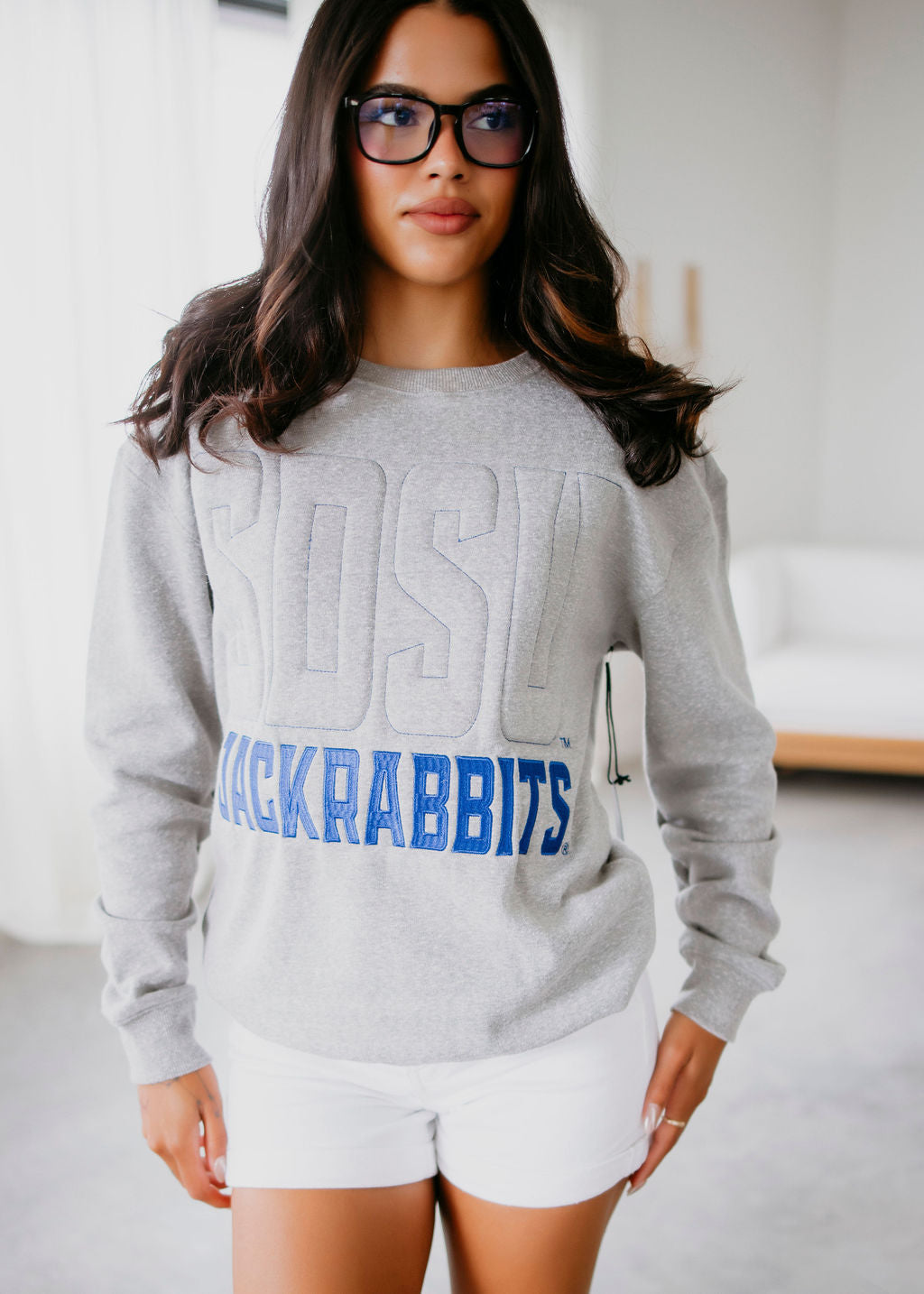 SDSU Stitch Embossed Crewneck