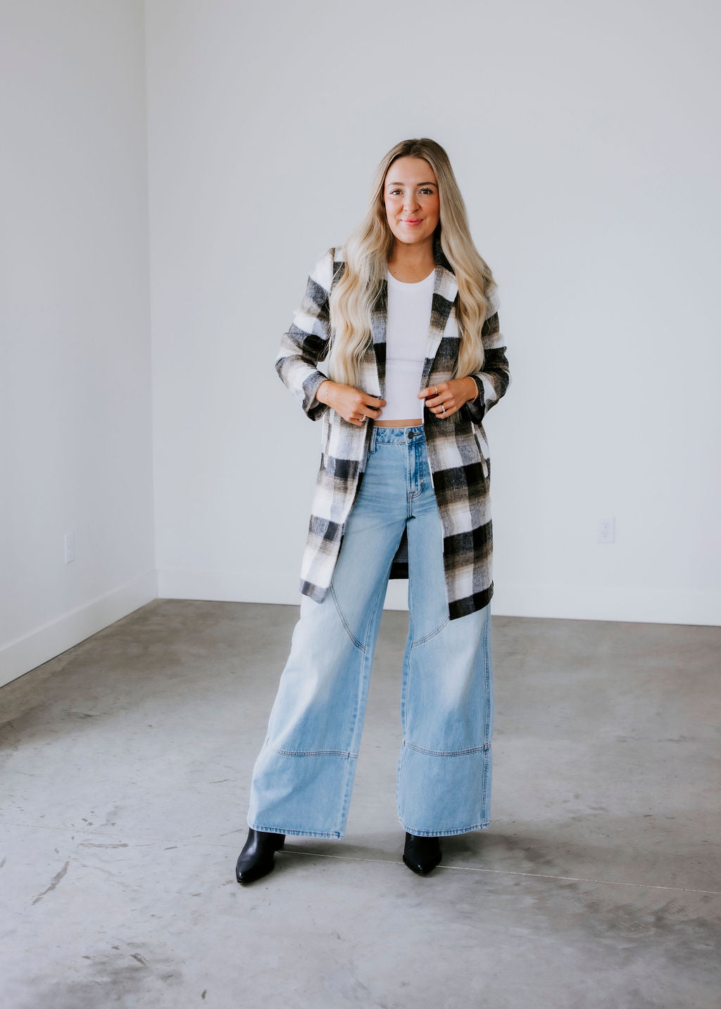 Nichole Plaid Midi Coat