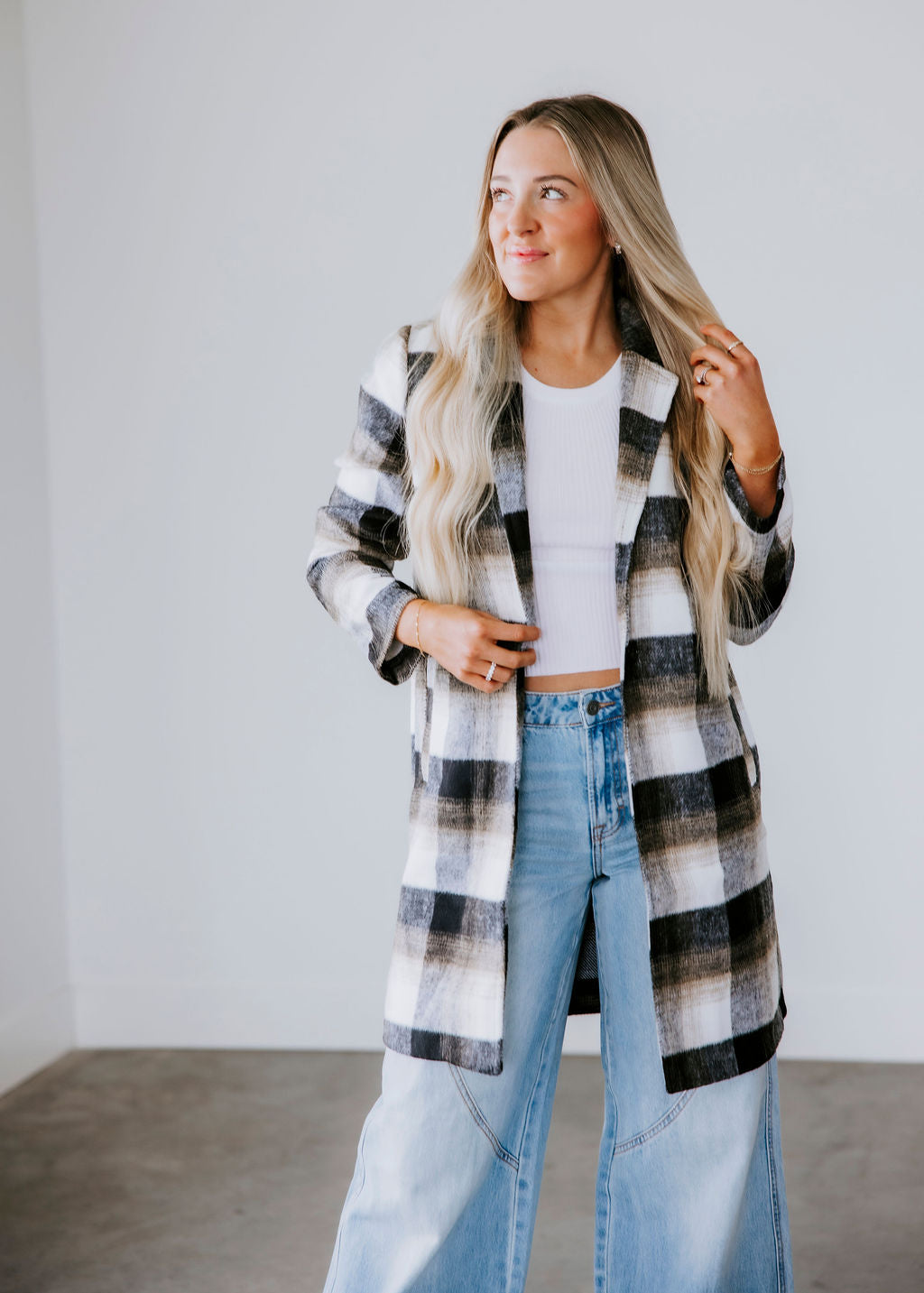 Nichole Plaid Midi Coat