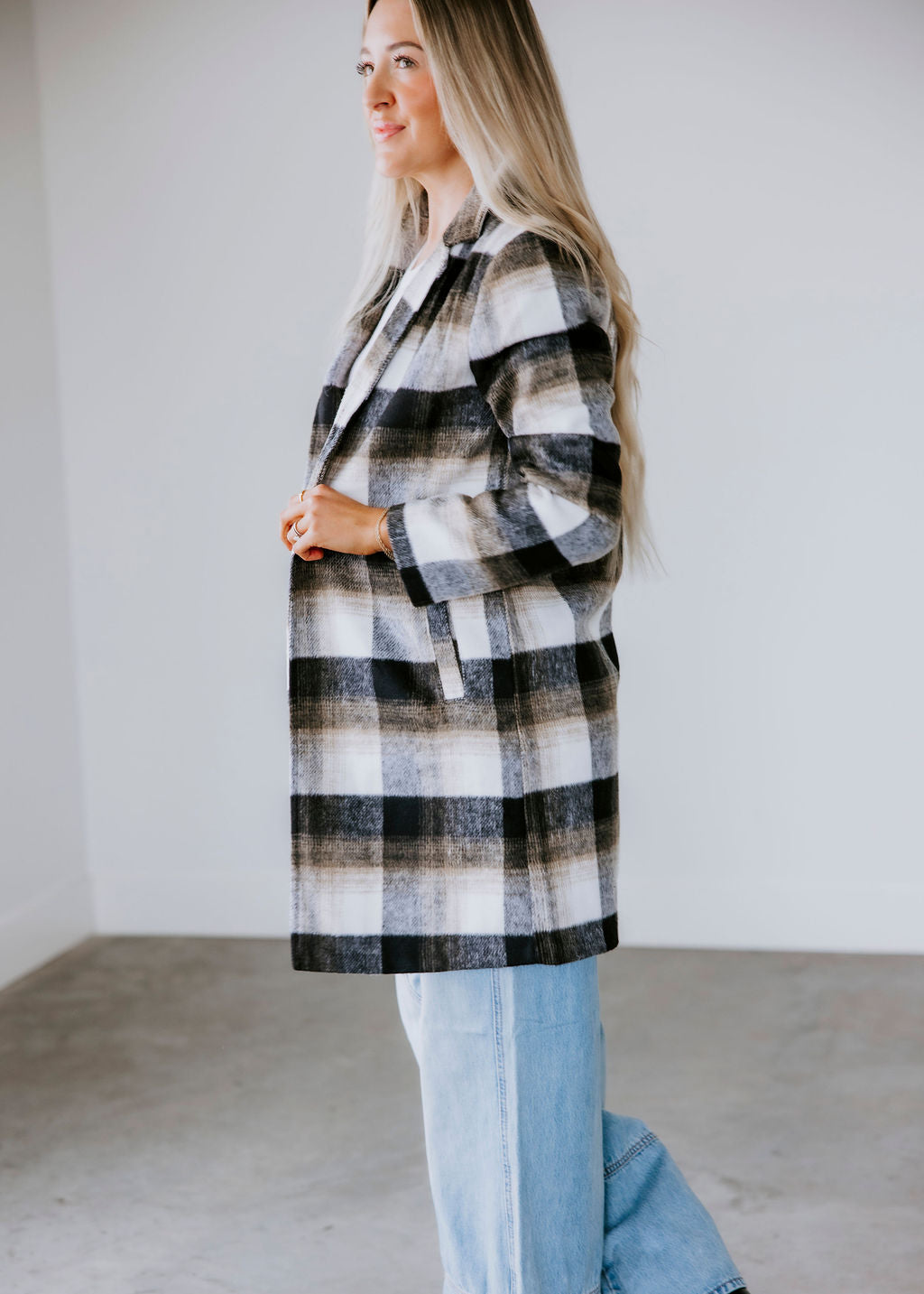 Nichole Plaid Midi Coat