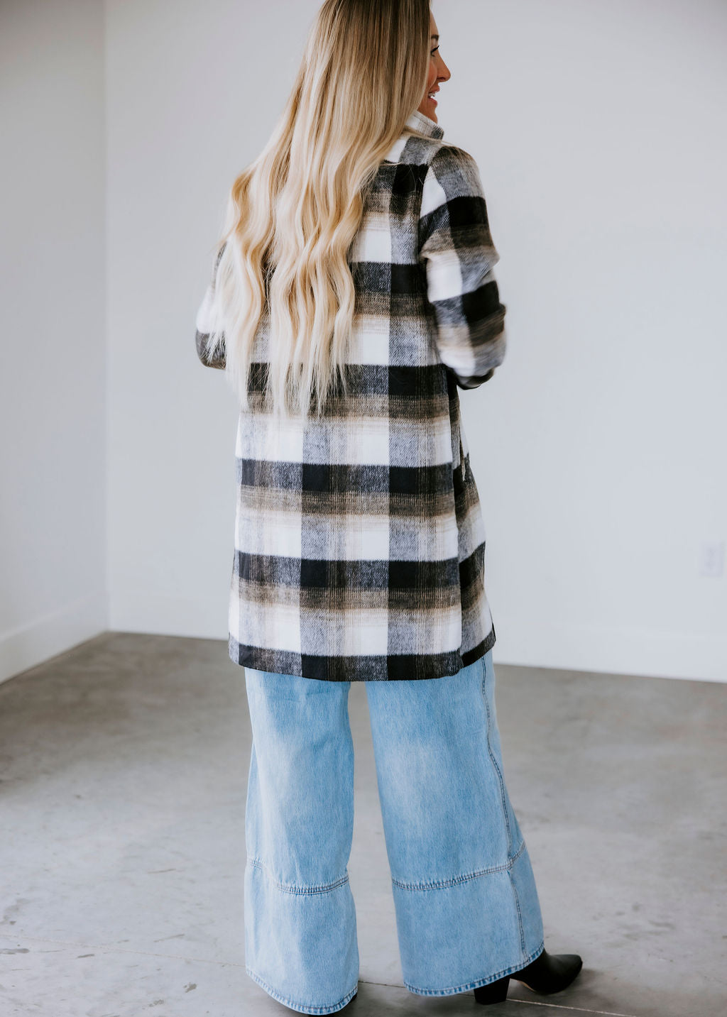 Nichole Plaid Midi Coat