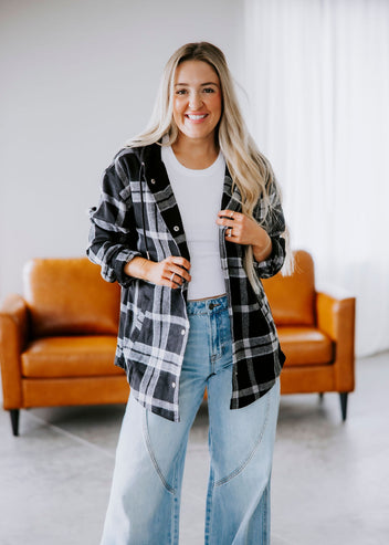 Colman Hooded Plaid Shacket