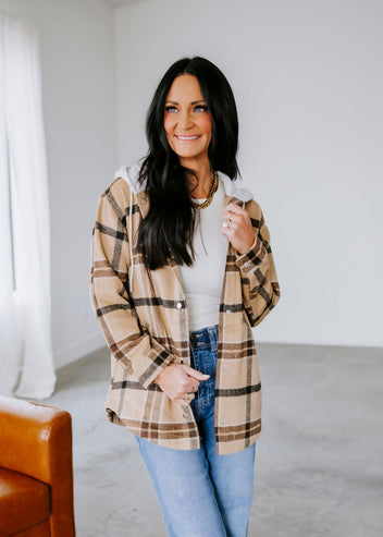 Colman Hooded Plaid Shacket