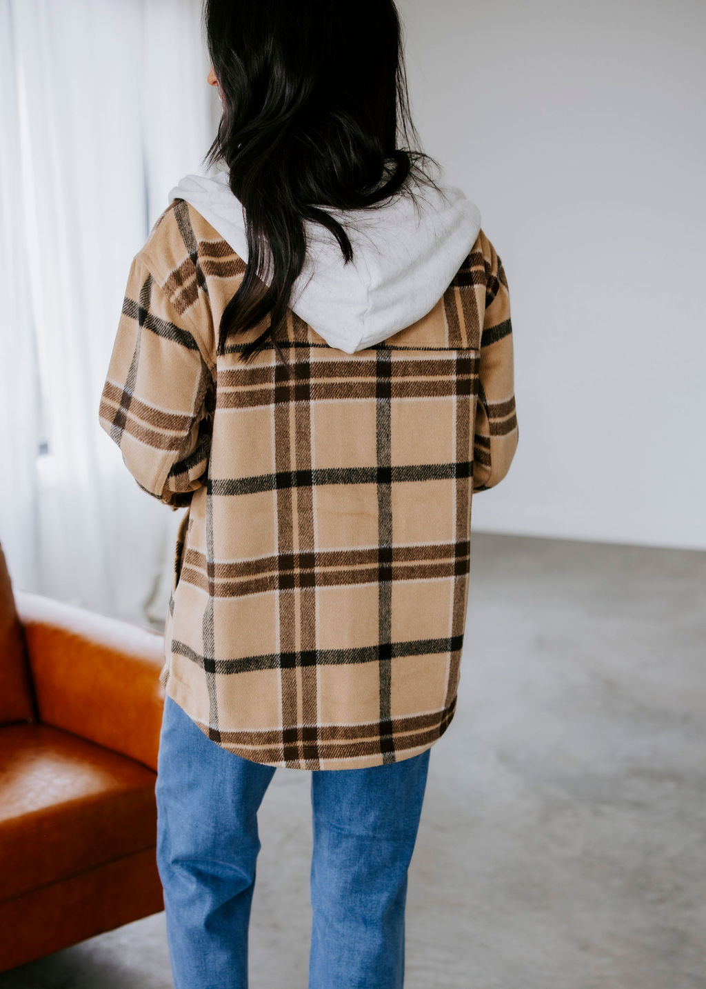 Colman Hooded Plaid Shacket