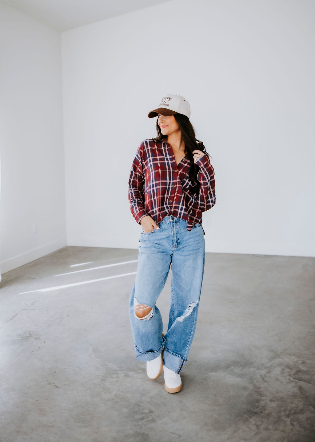 Dylan Plaid Button Down Top