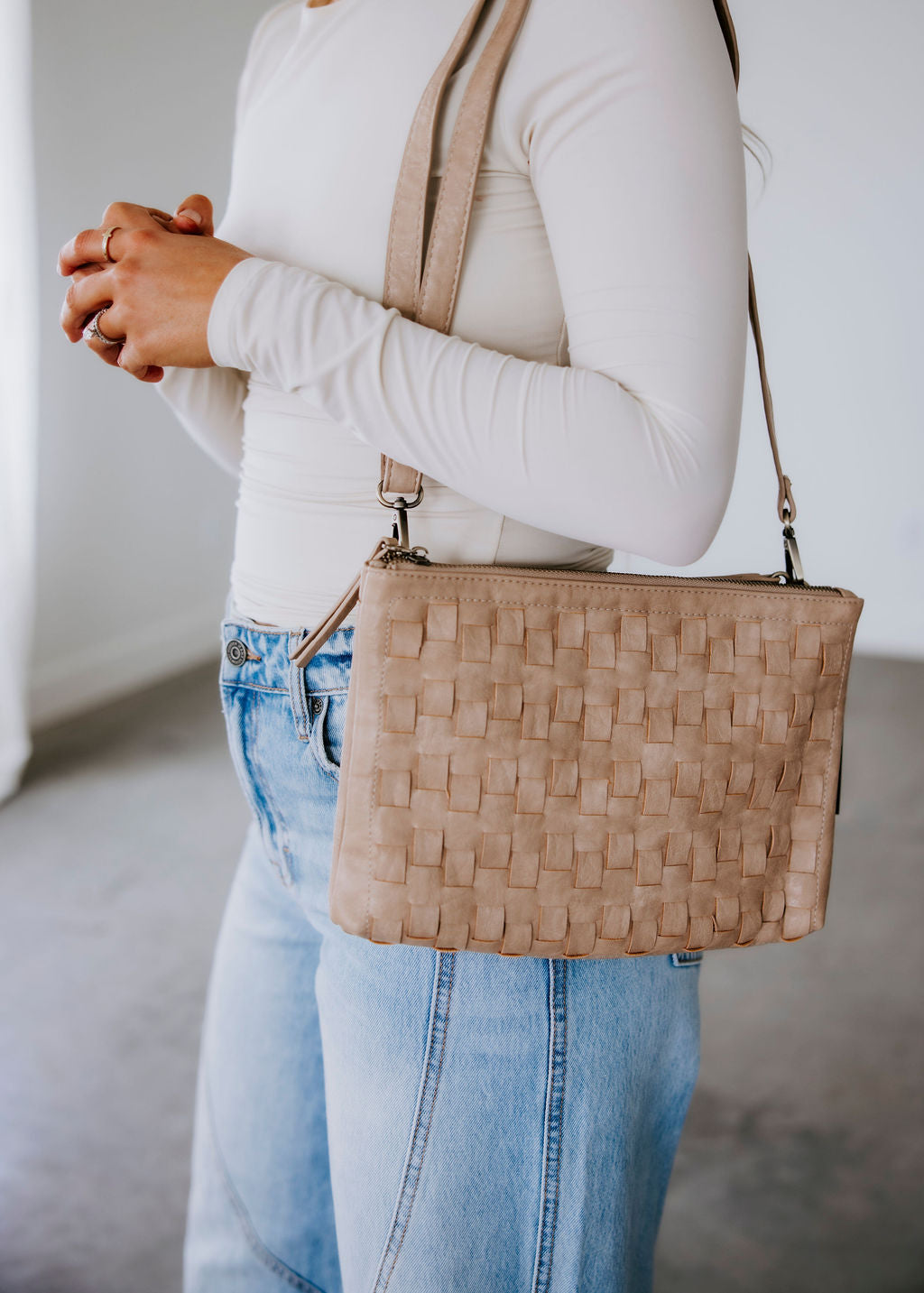 Quinn Woven Crossbody Clutch