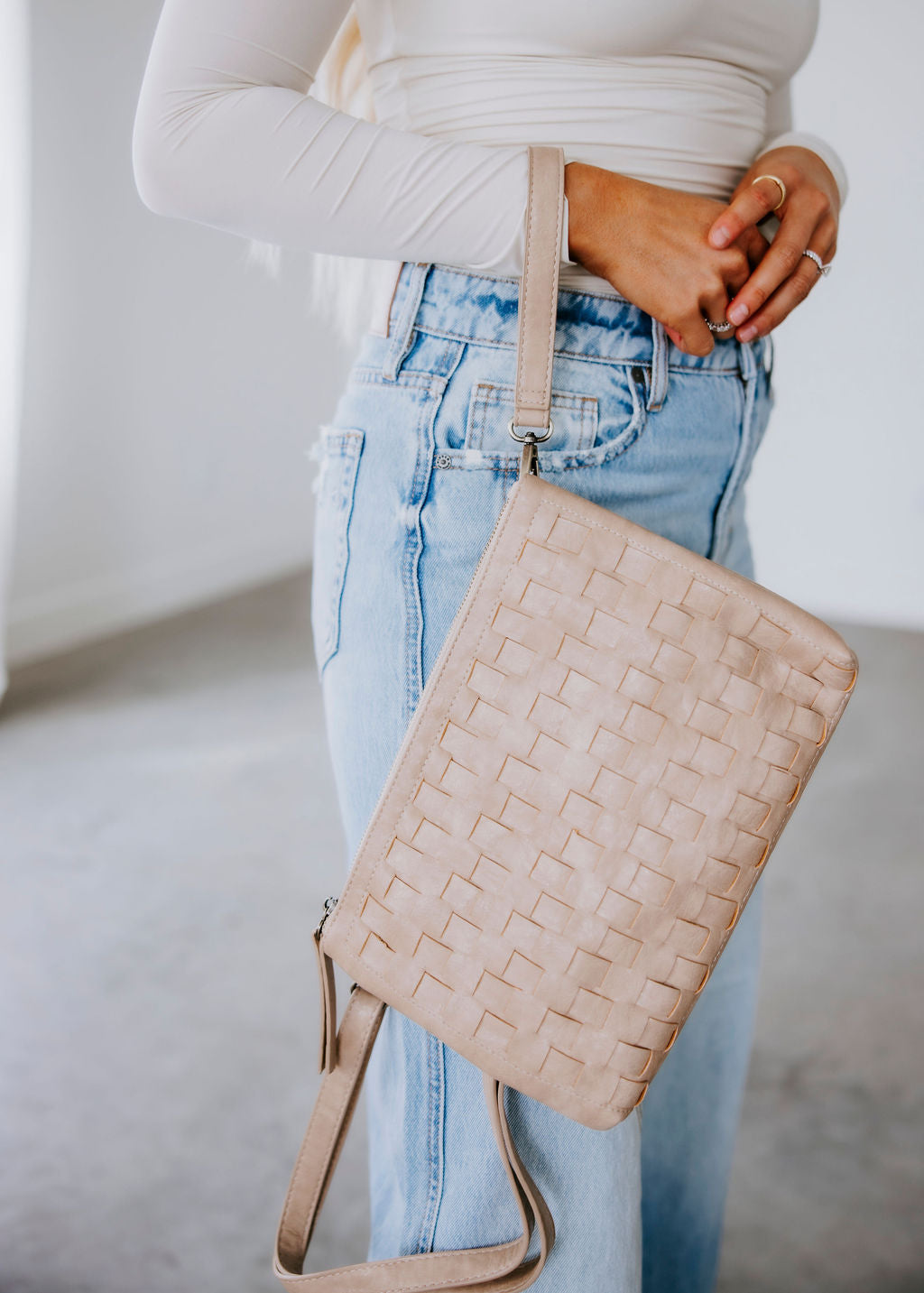 Quinn Woven Crossbody Clutch