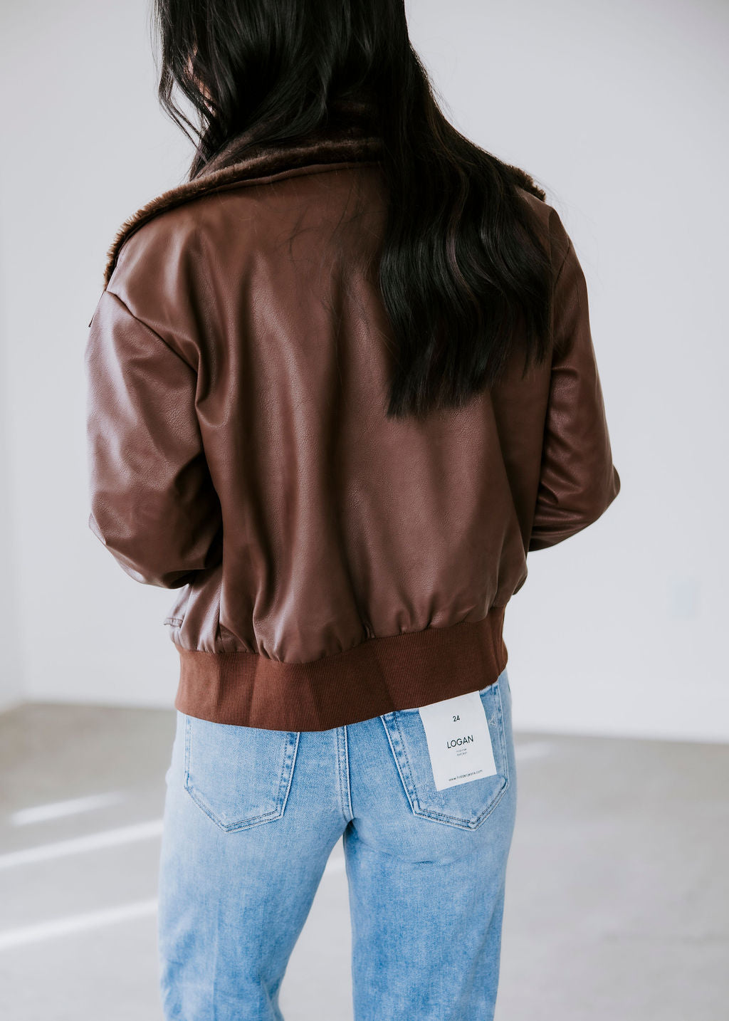 Anthony Faux Leather Bomber Jacket