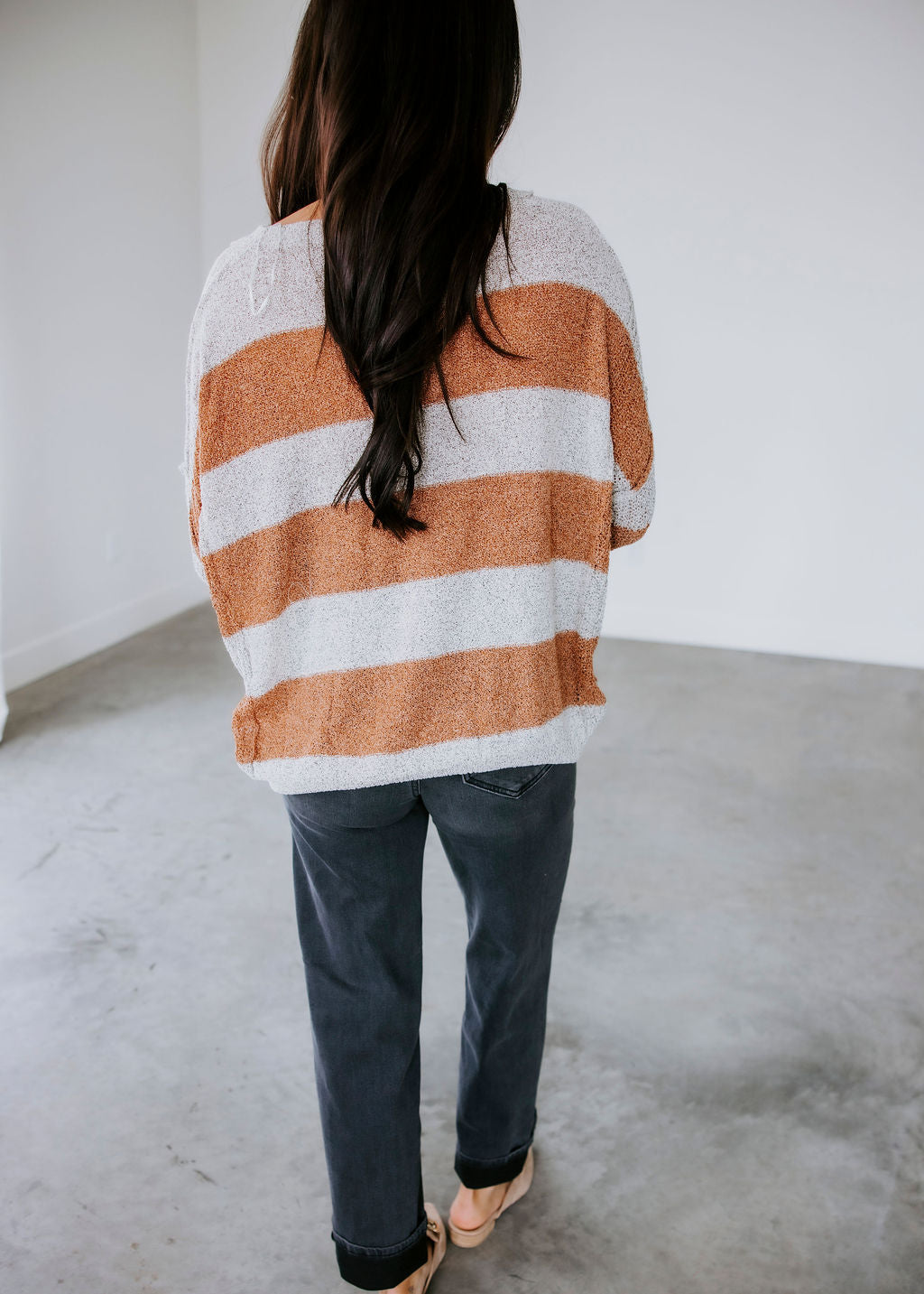 Kynzlee Striped V Neck Sweater