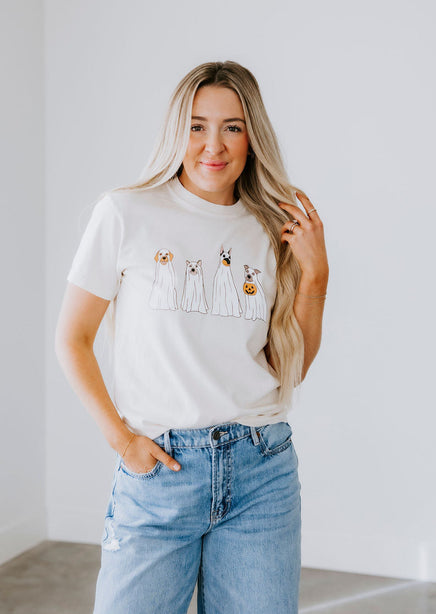 Trick or Treat Dog Graphic Tee product view