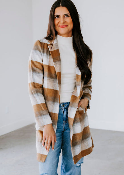 Nichole Plaid Midi Coat product view