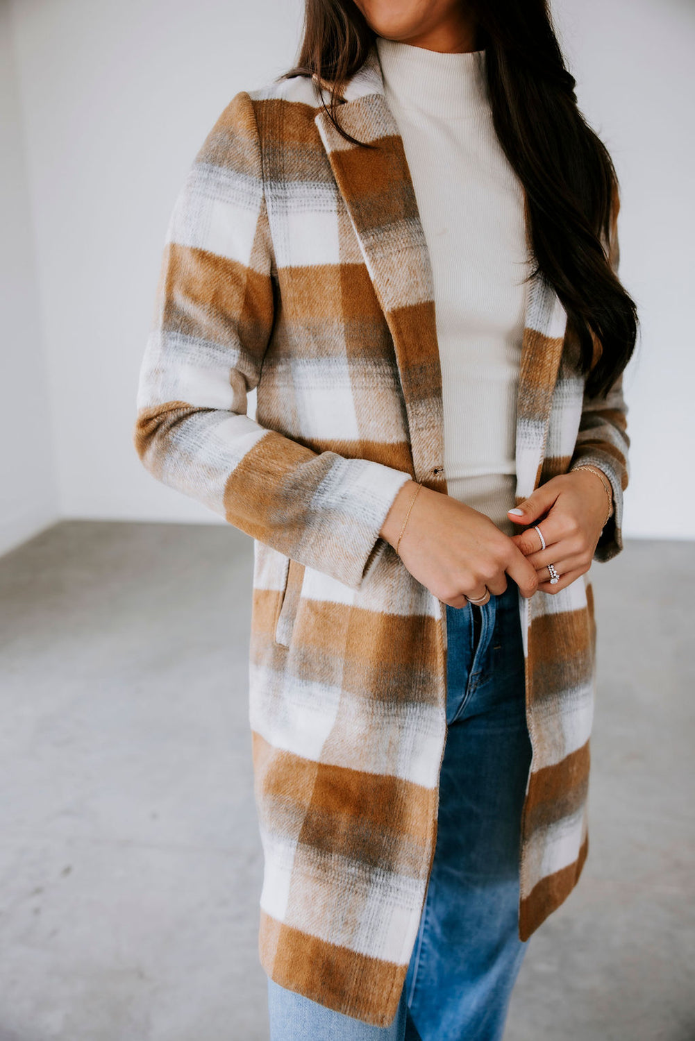 Nichole Plaid Midi Coat