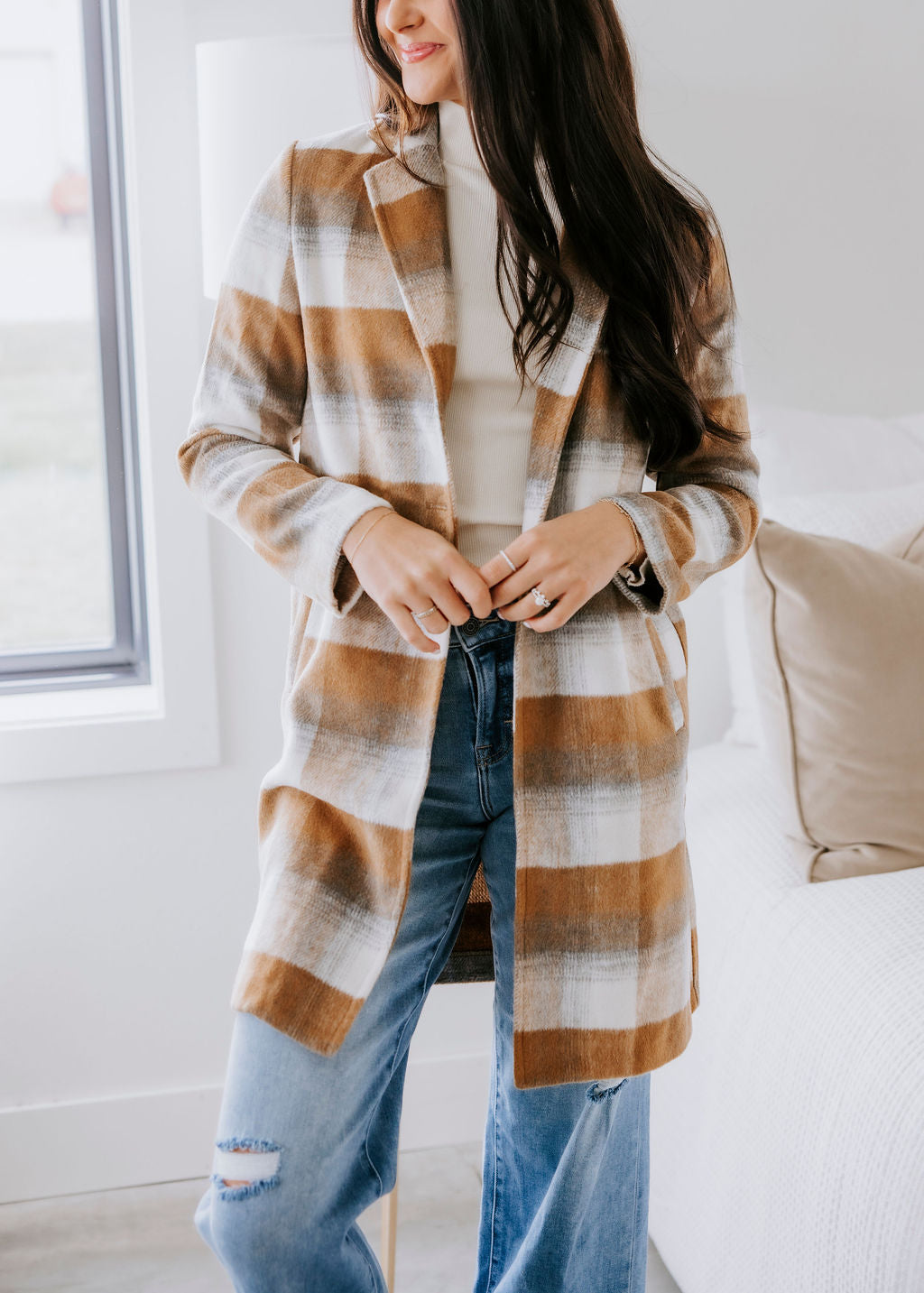 Nichole Plaid Midi Coat