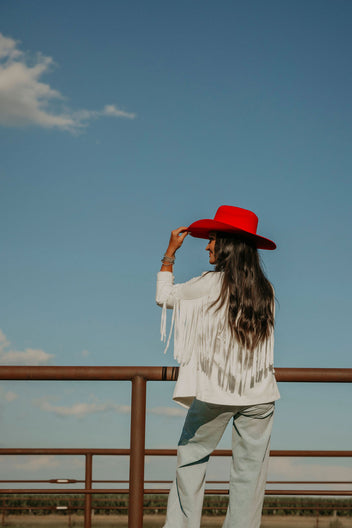 Rylan Suede Fringe Blazer