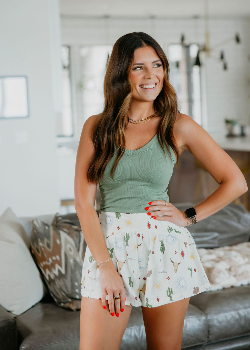 Shayna V-neck Ribbed Tank