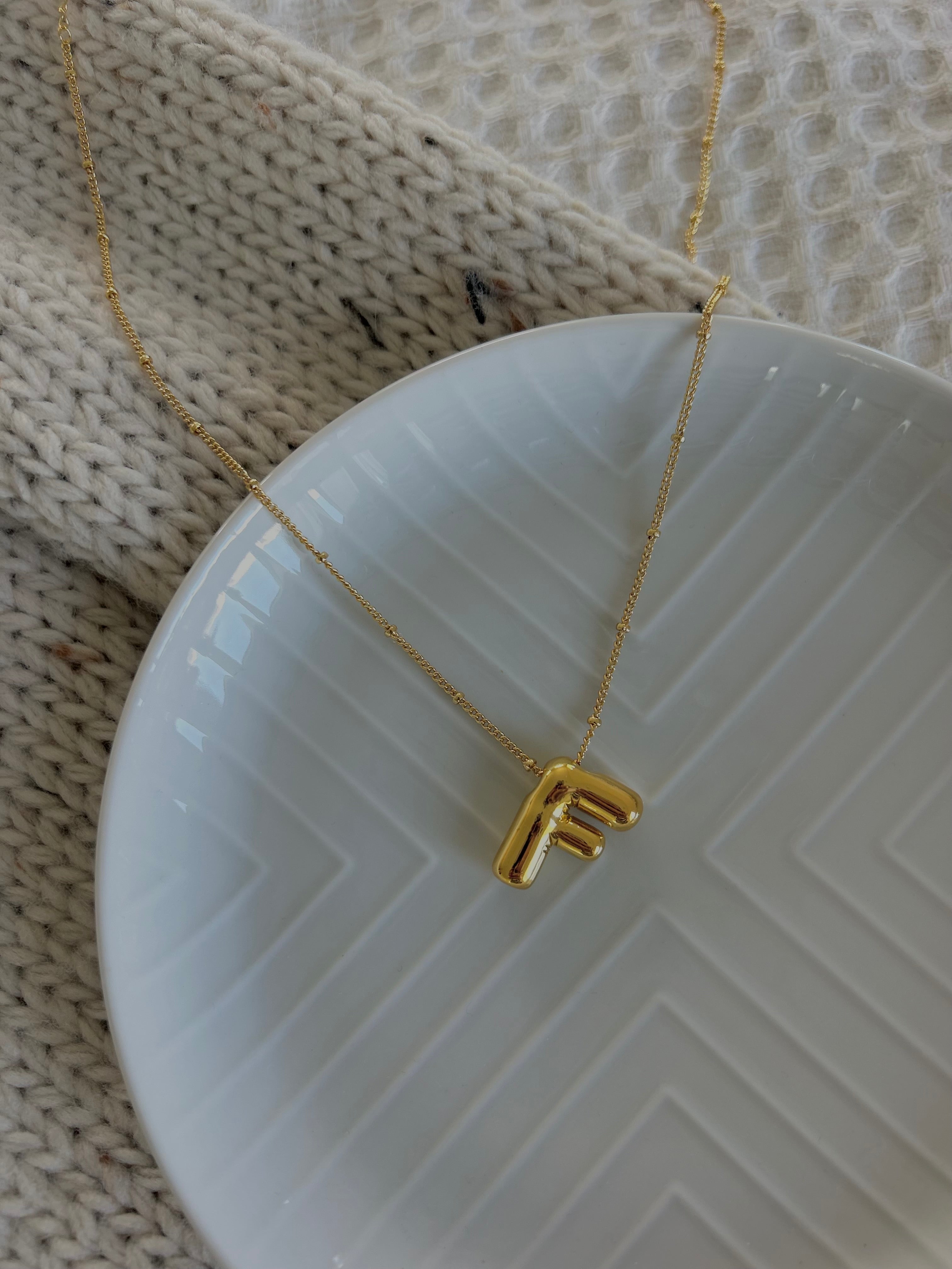 image of Bubble Initial Necklace