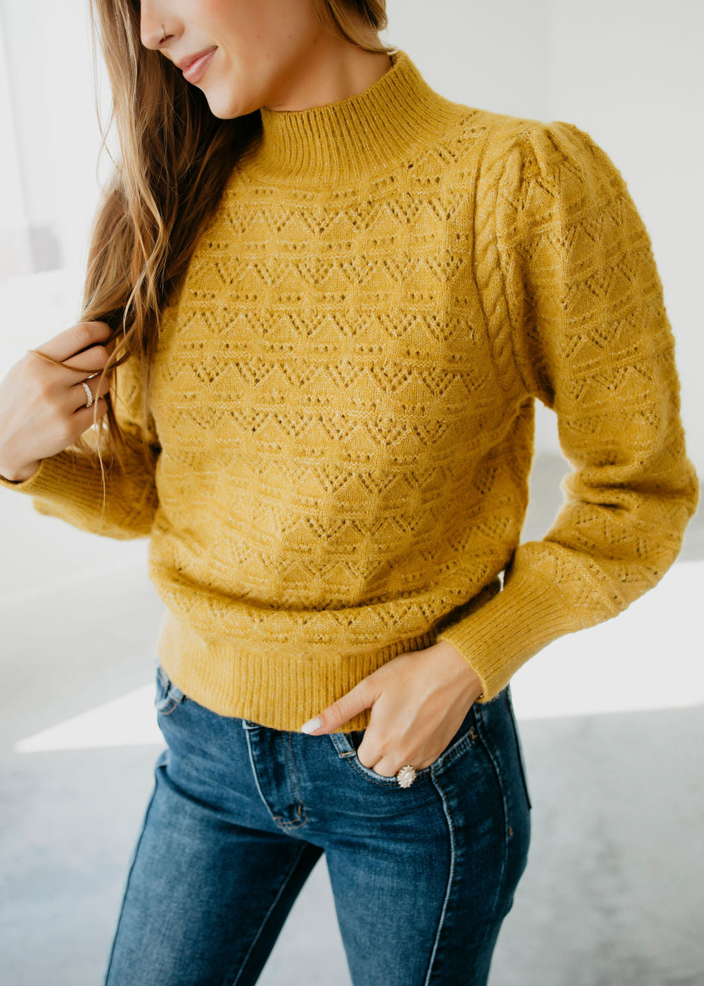 Circe Pointelle Knit Sweater