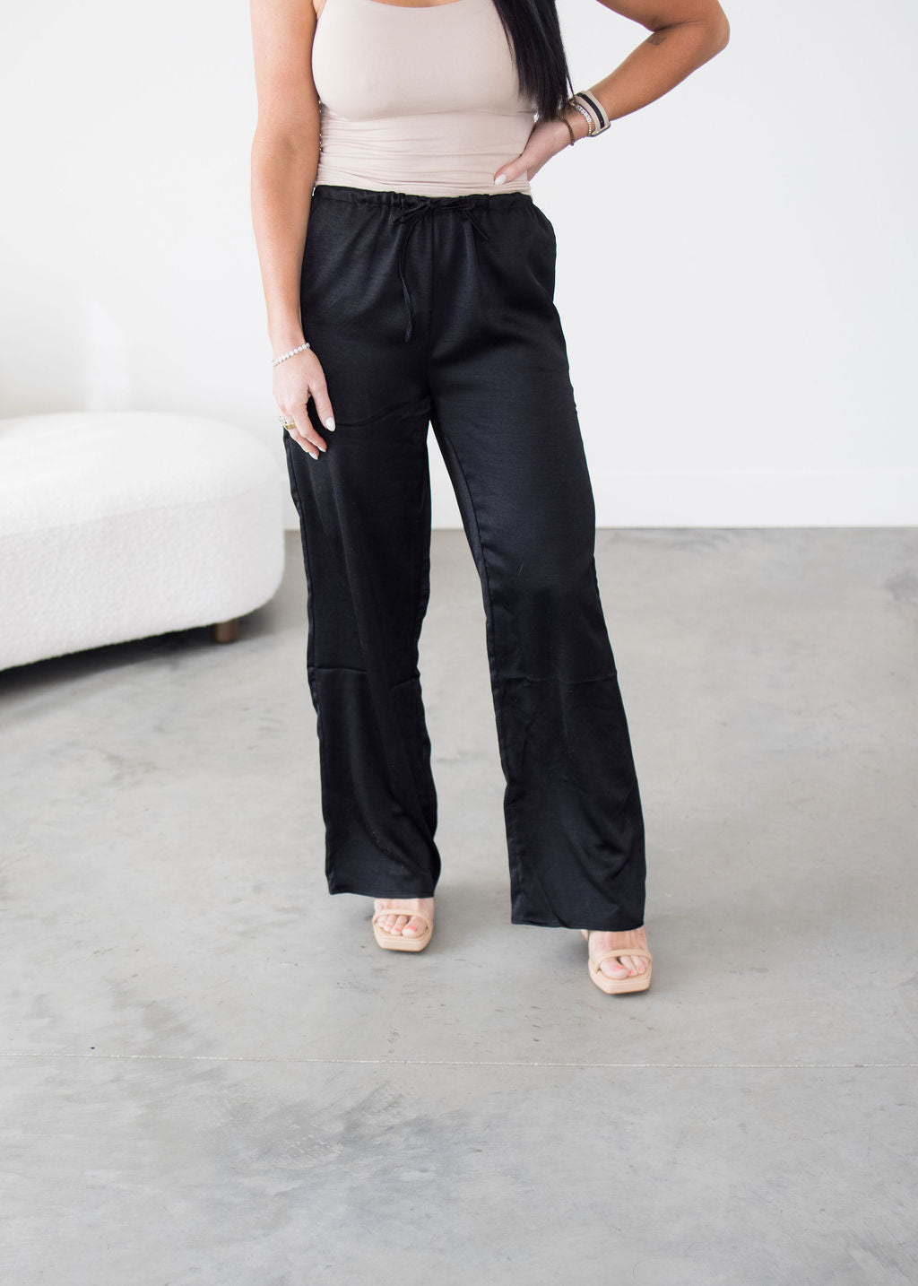 image of Rian Satin Wide Leg Pants