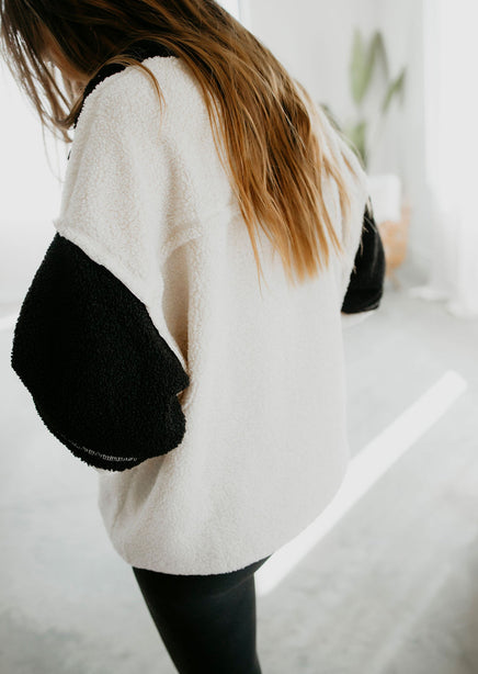 Jackey Sherpa Color Block Pullover