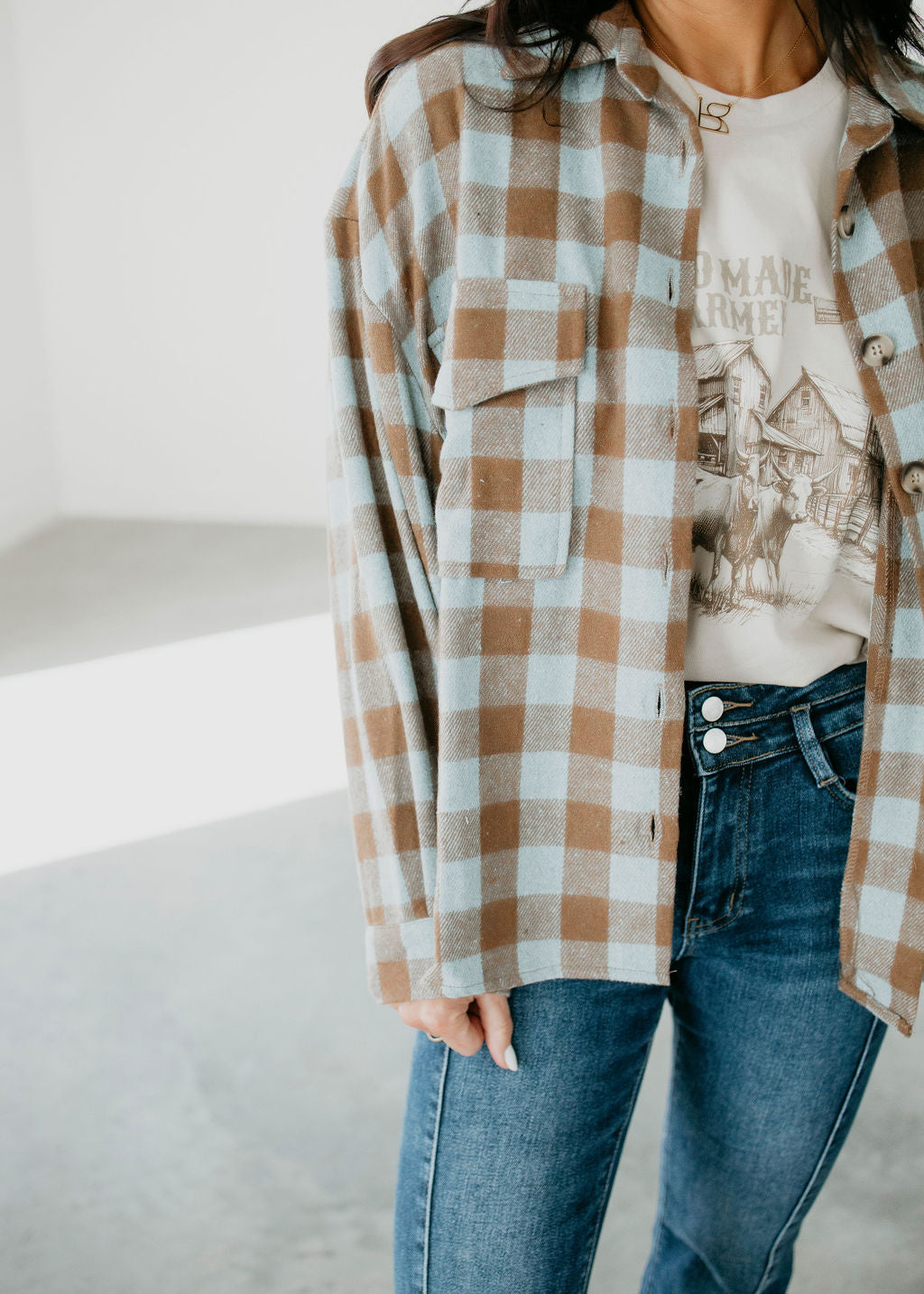 Ollie Mixed Plaid Top