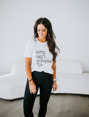 Curvy Sorry Can't Volleyball Graphic Tee