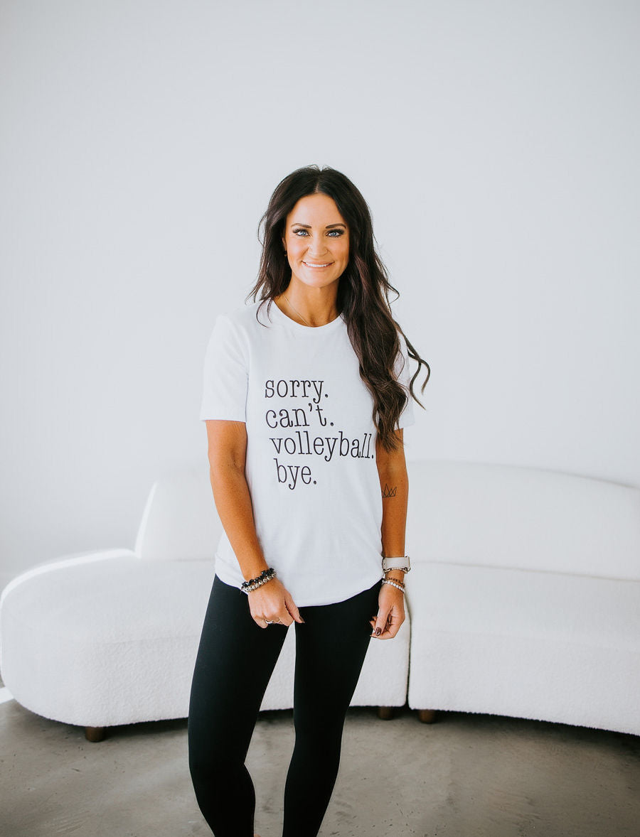 Curvy Sorry Can't Volleyball Graphic Tee