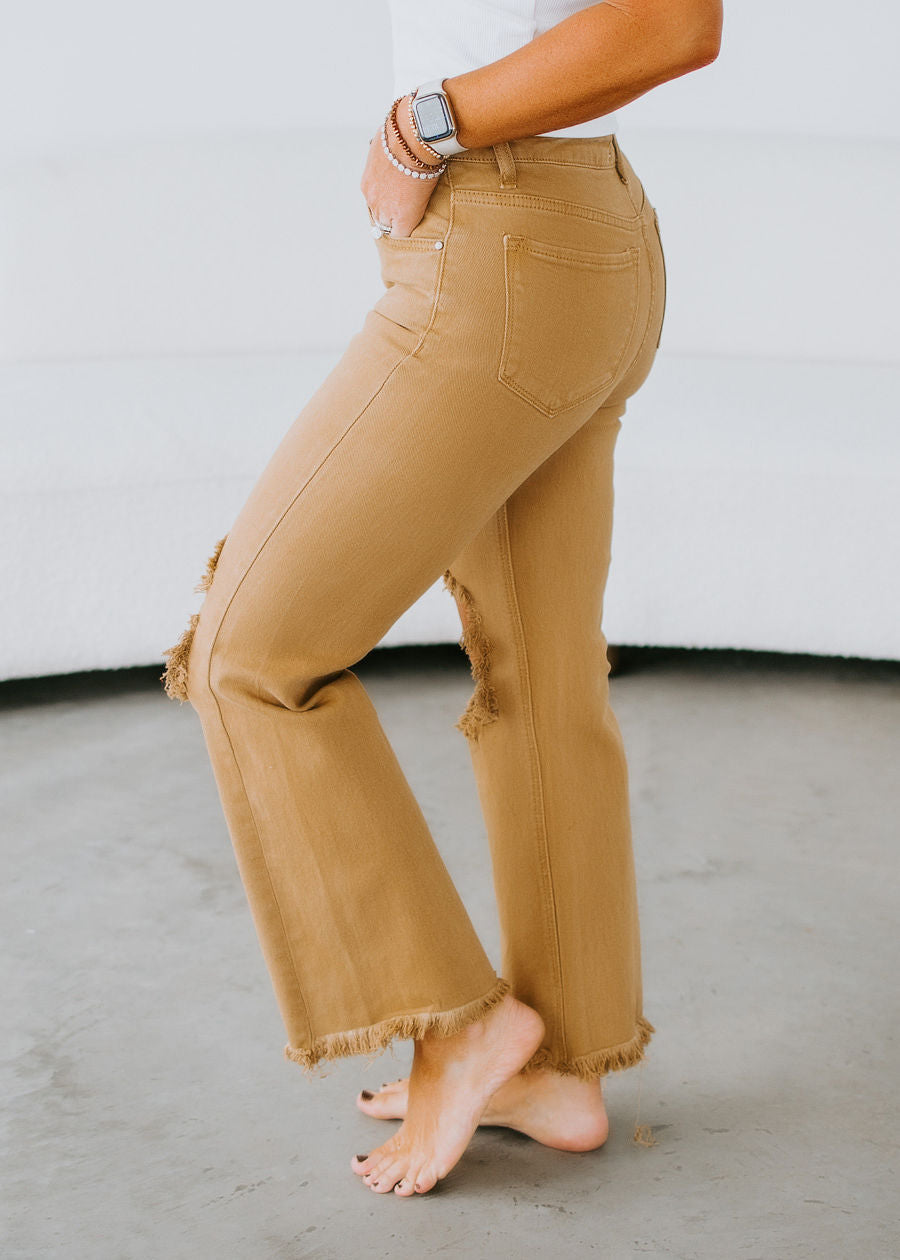 Randie Distressed Straight Pants