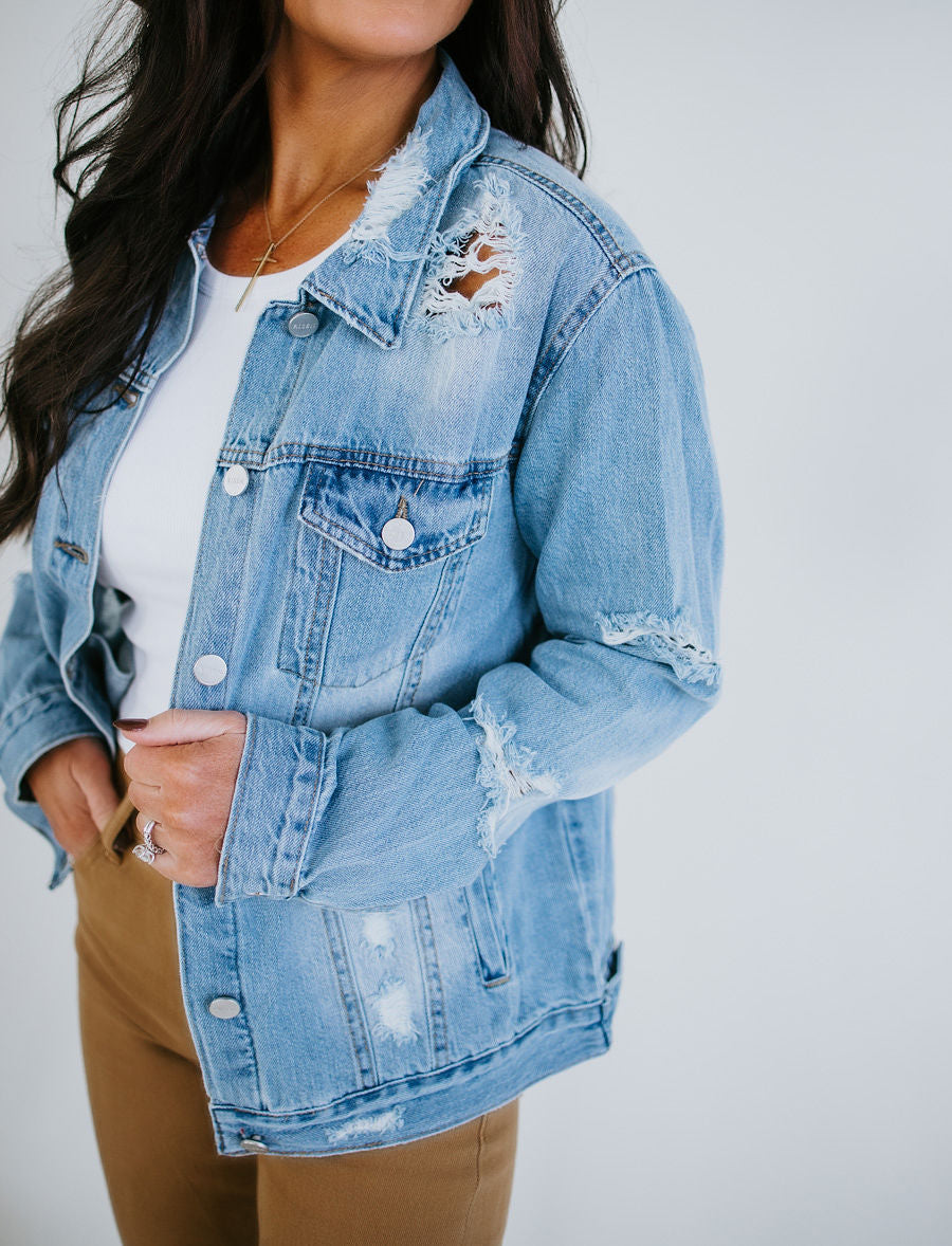 Zamora Distressed Denim Jacket