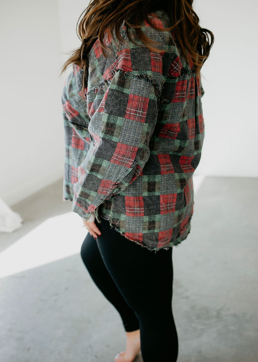 Jessa Patchwork Plaid Top