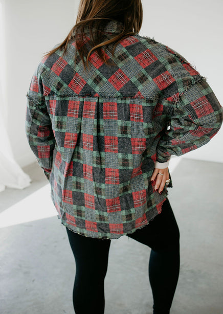 Jessa Patchwork Plaid Top