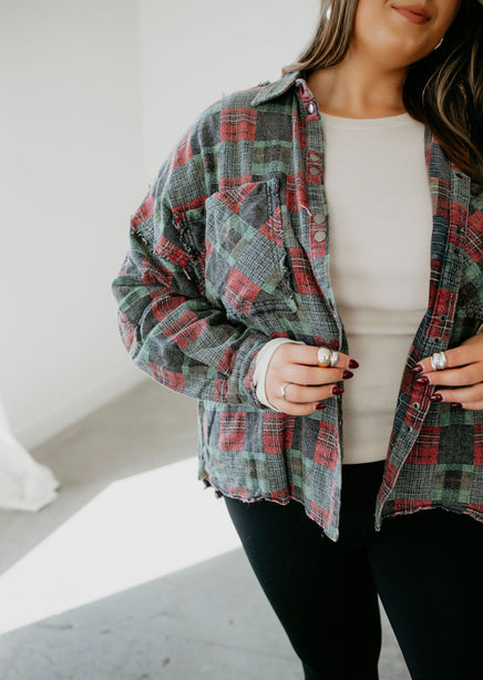 Jessa Patchwork Plaid Top