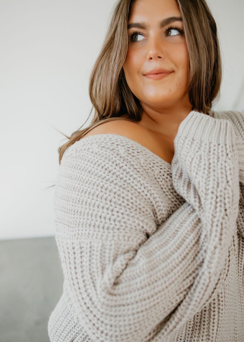 Nora Off Shoulder Sweater by Lily & Lottie