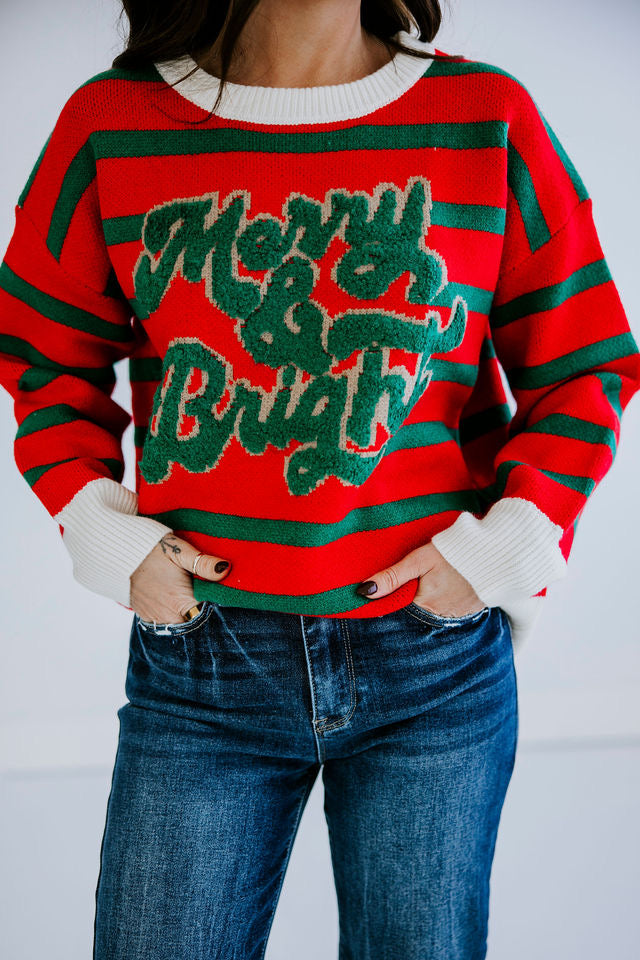 Merry & Bright Striped Sweater