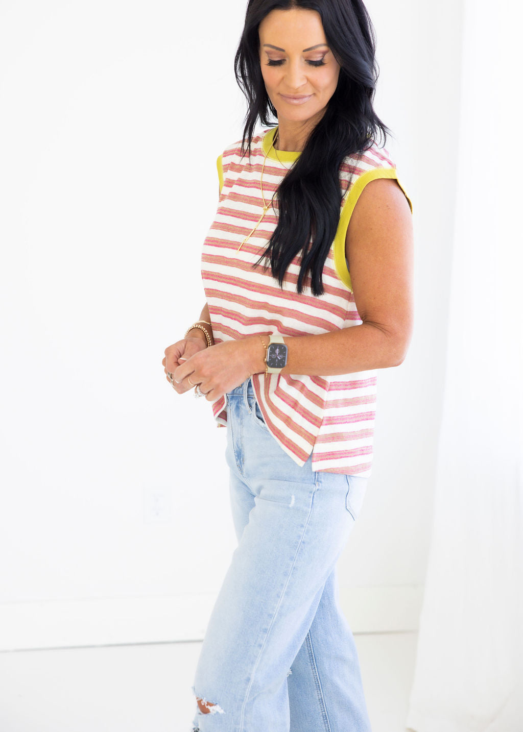 Myra Striped Muscle Tee
