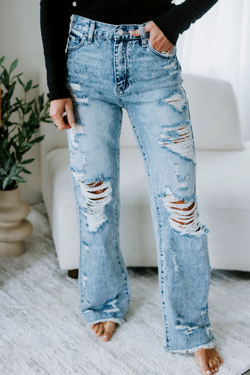 Josie Petra Distressed Flare Jeans
