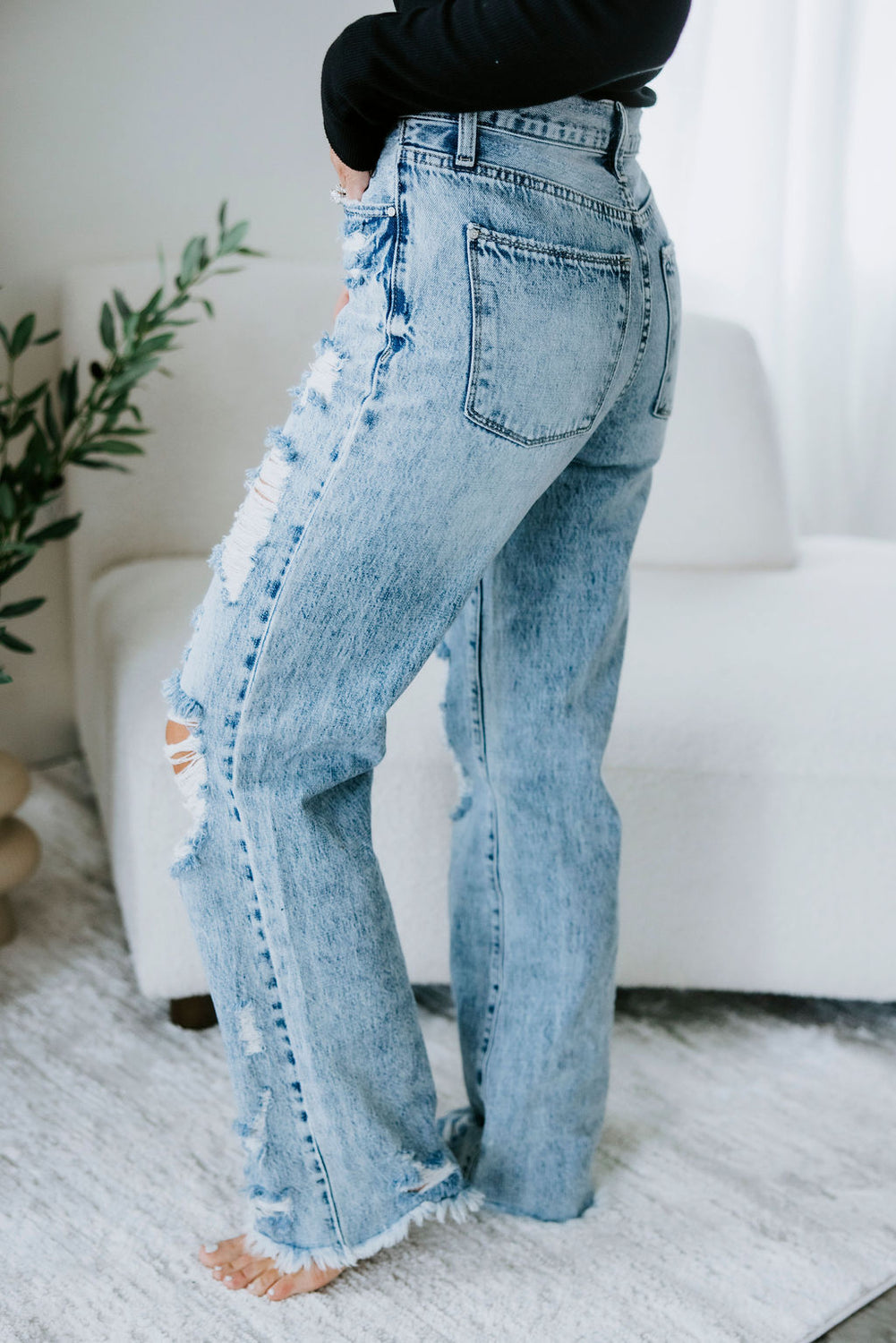 Josie Petra Distressed Flare Jeans