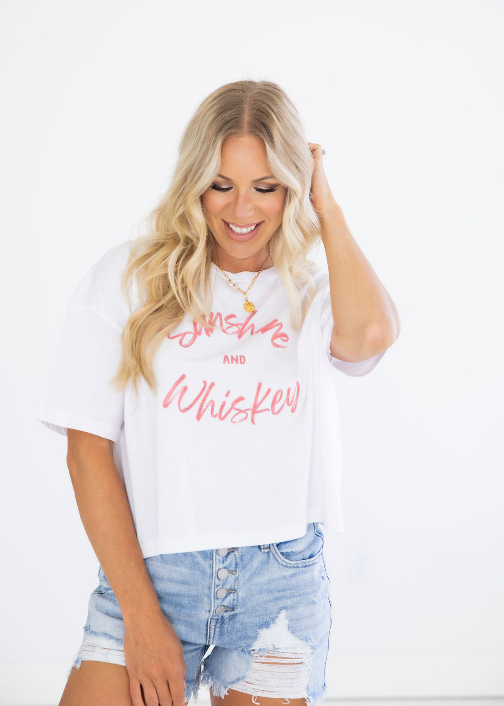 Sunshine and Whiskey Crop Tee