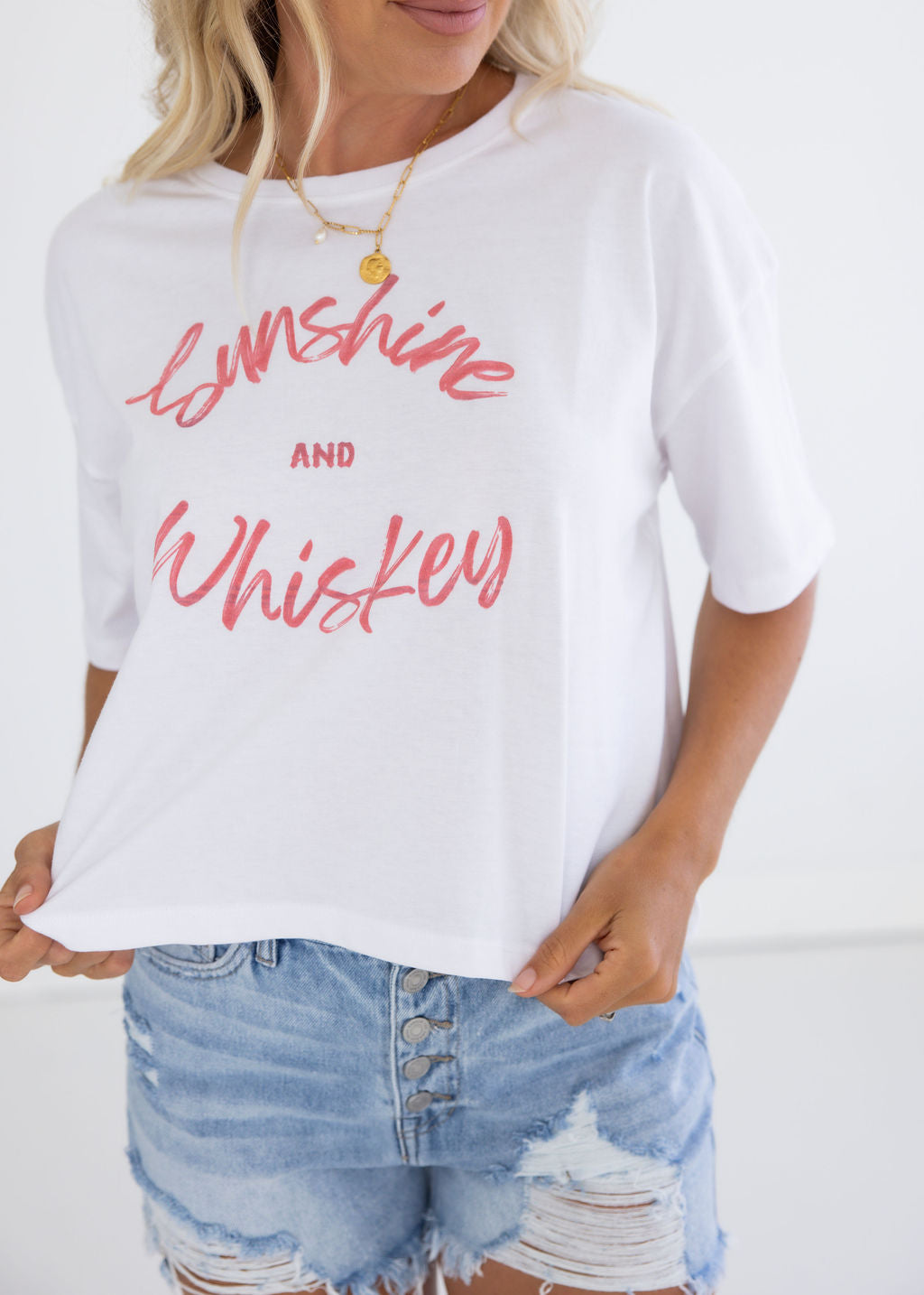 Sunshine and Whiskey Crop Tee