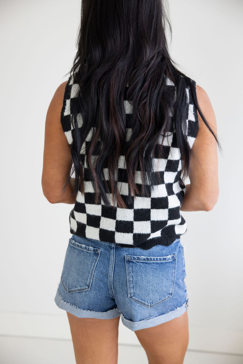 Alicia Crochet Checkered Vest