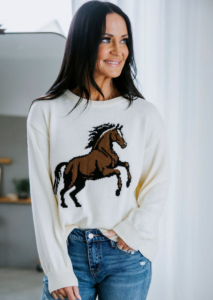 Stable Standard Horse Motif Sweater product view