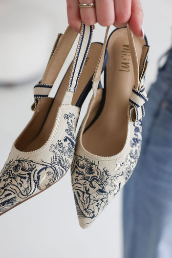 Solana Printed Slingback Heels