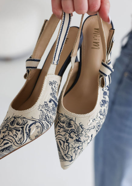 Solana Printed Slingback Heels product view