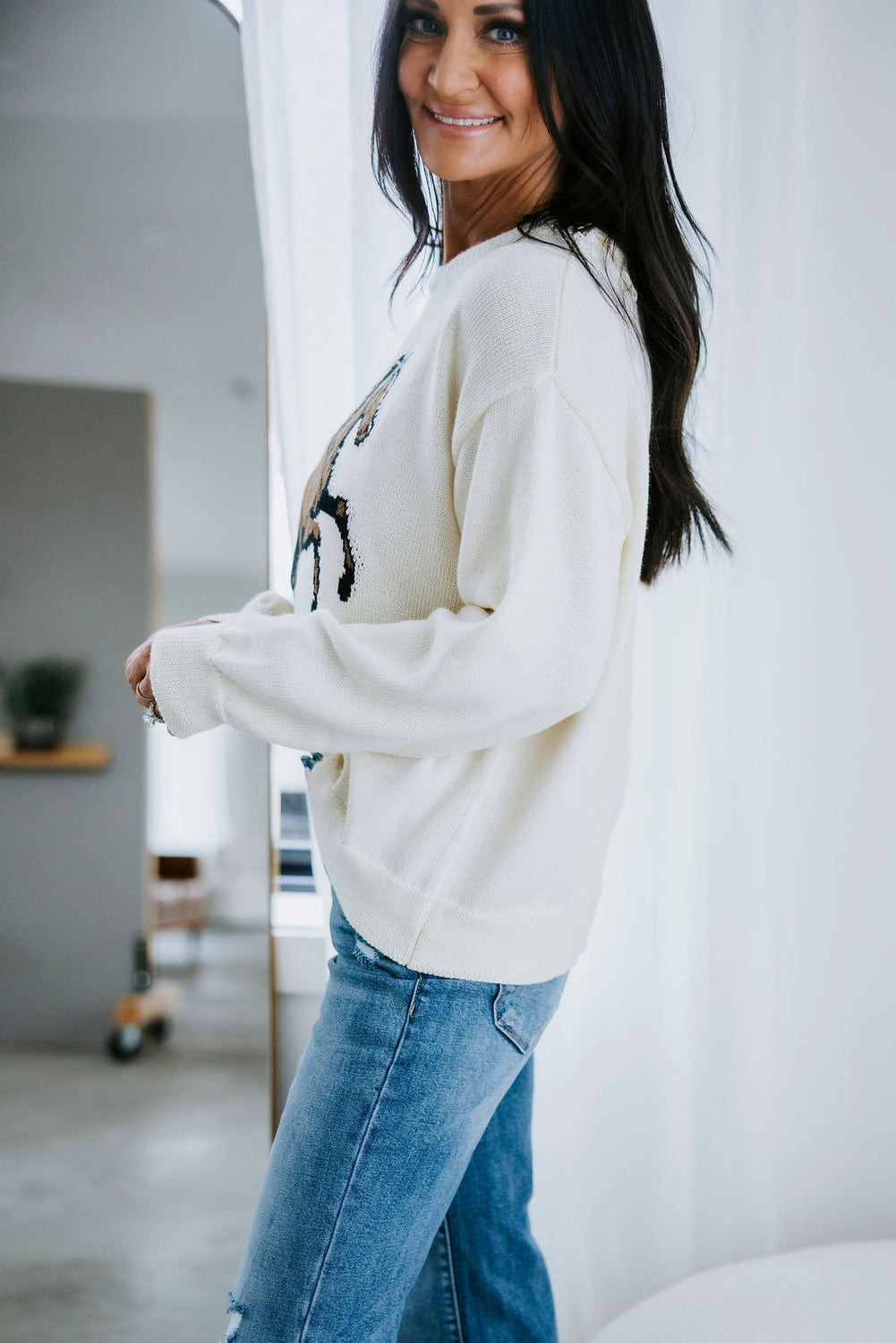 Stable Standard Horse Motif Sweater